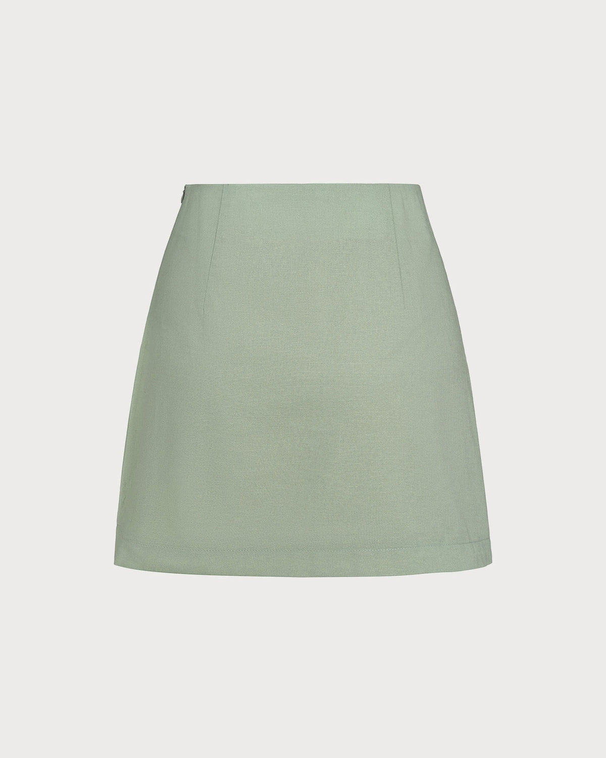 Green Solid A-Line Mini Skirt