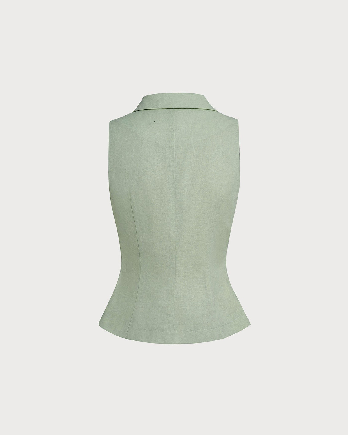 Green Collar Single Breasted Vest