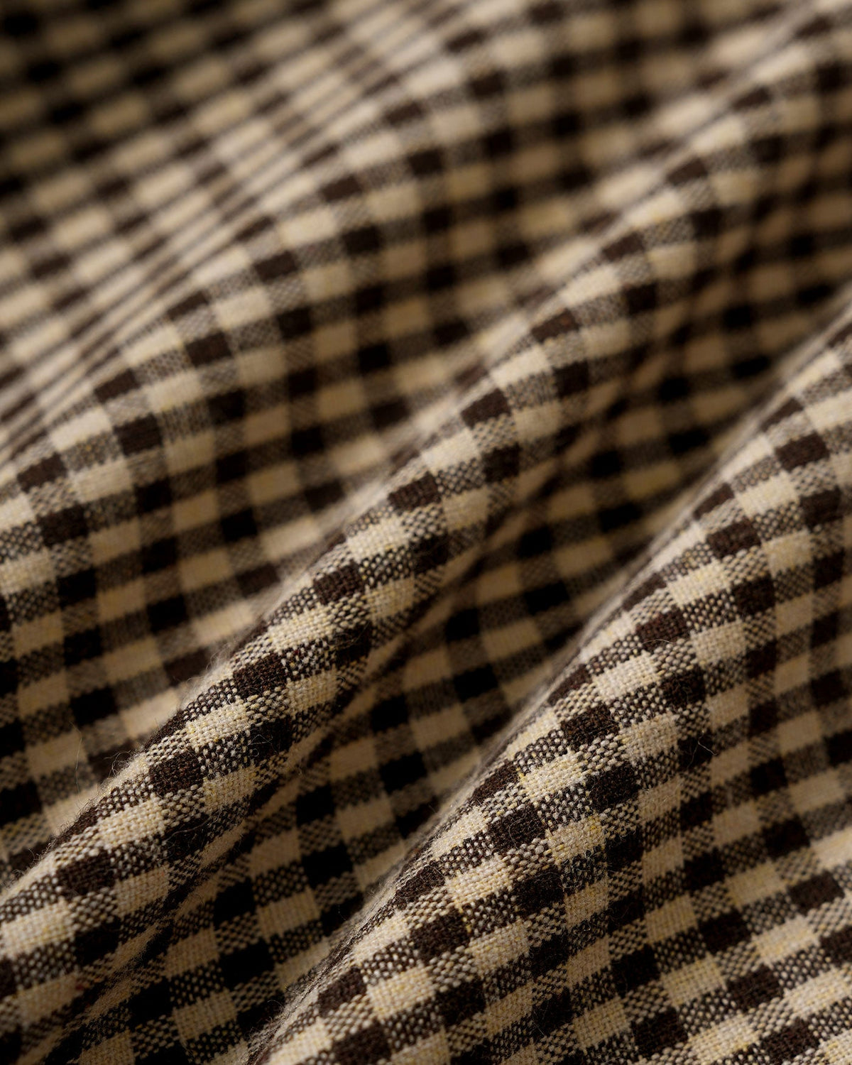 Brown Plaid Puffed Sleeve Blouse