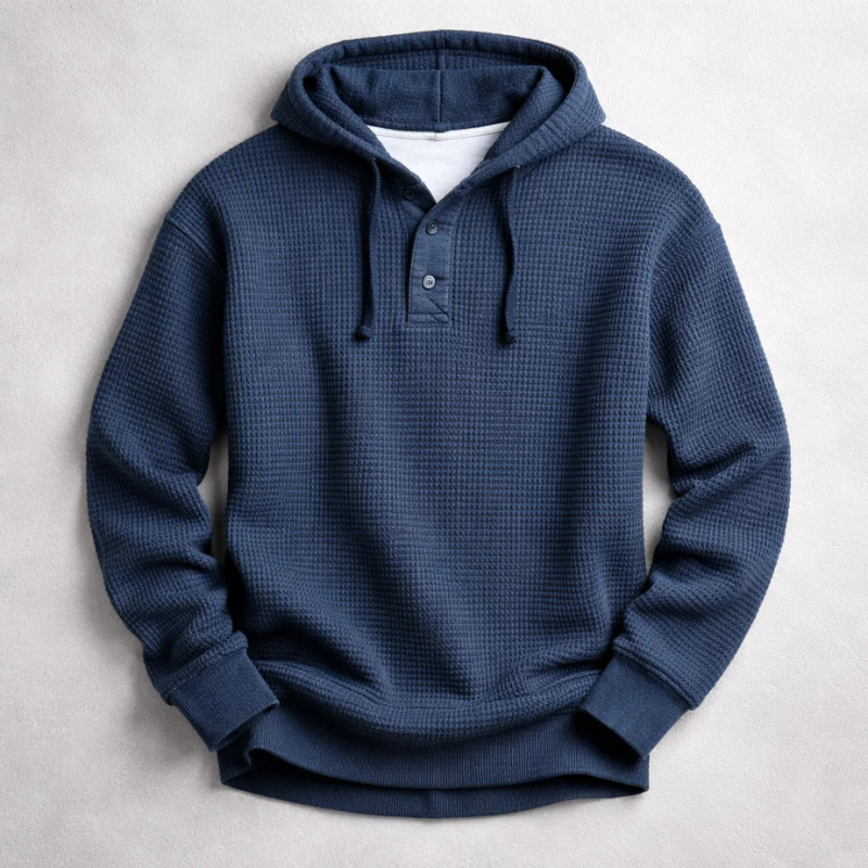 Wells - Waffle Knit Pullover Hoodie