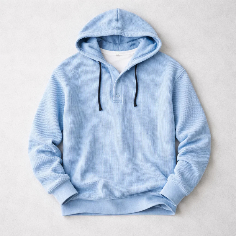 Wells - Waffle Knit Pullover Hoodie
