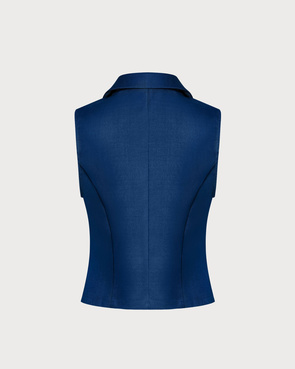 Blue Single Breasted Collar Vest