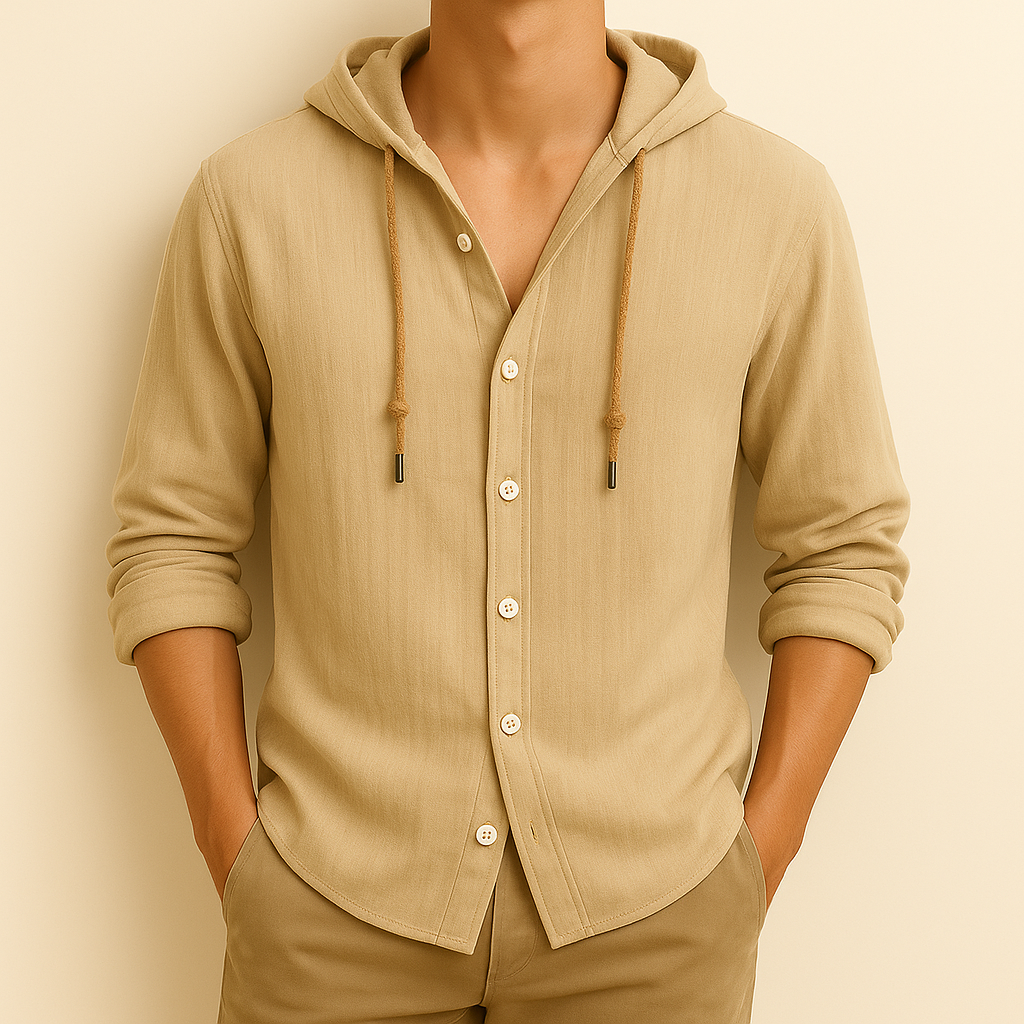 Milton - Relaxed Hooded Button-Up Shirt