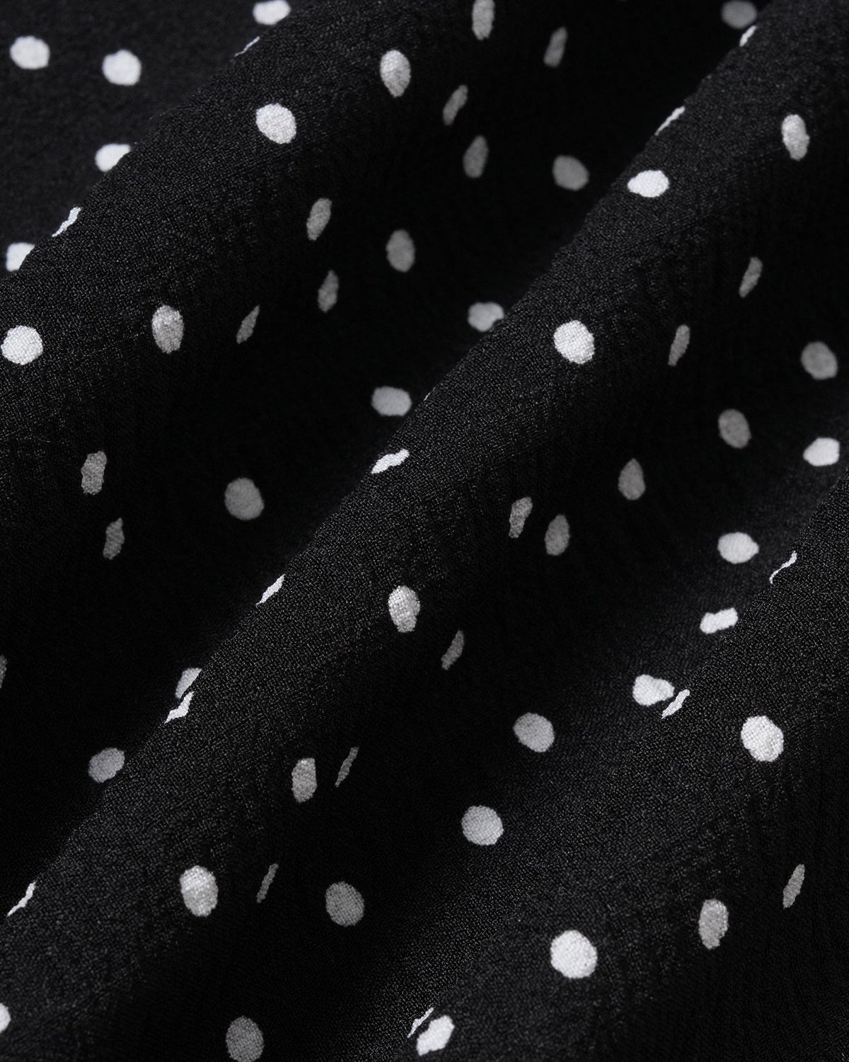 Black Polka Dot Ruched Midi Skirt