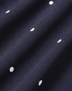 Navy Polka Dot Slit Midi Skirt