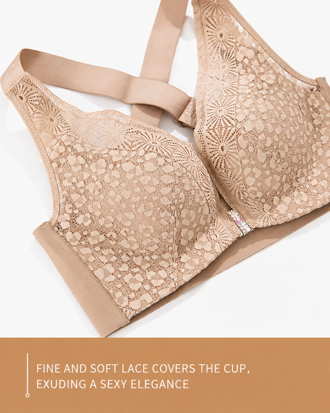Front Closure Lace Support Bra