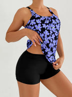 Madeline | Midnight Blossom Tankini Set