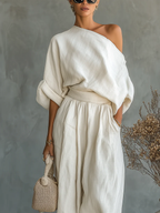 Eleonora | Elegant One-Shoulder Two-Piece Set