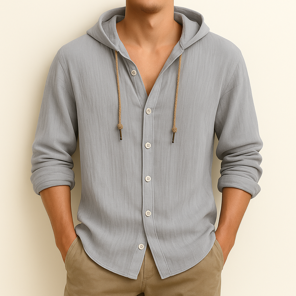 Milton - Relaxed Hooded Button-Up Shirt