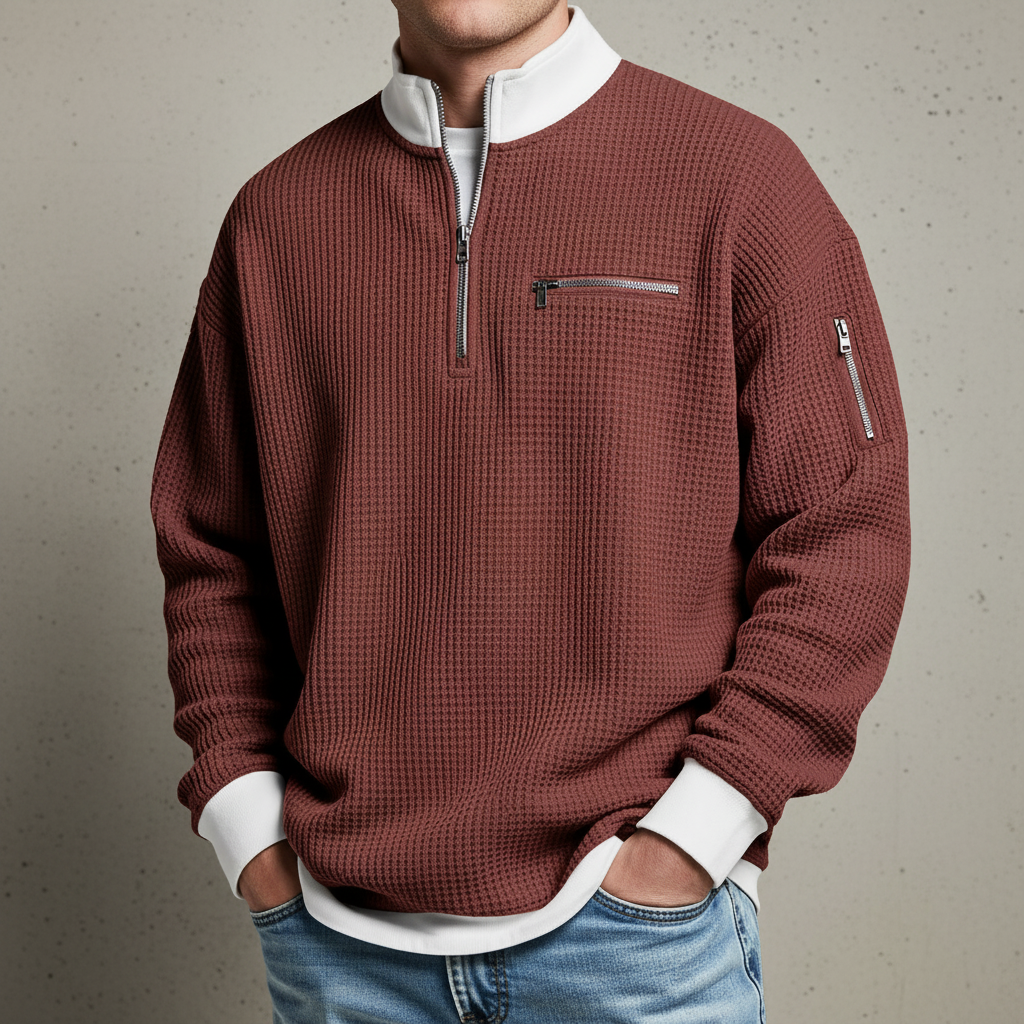 Dylan - Modern Grid Knit Sweater