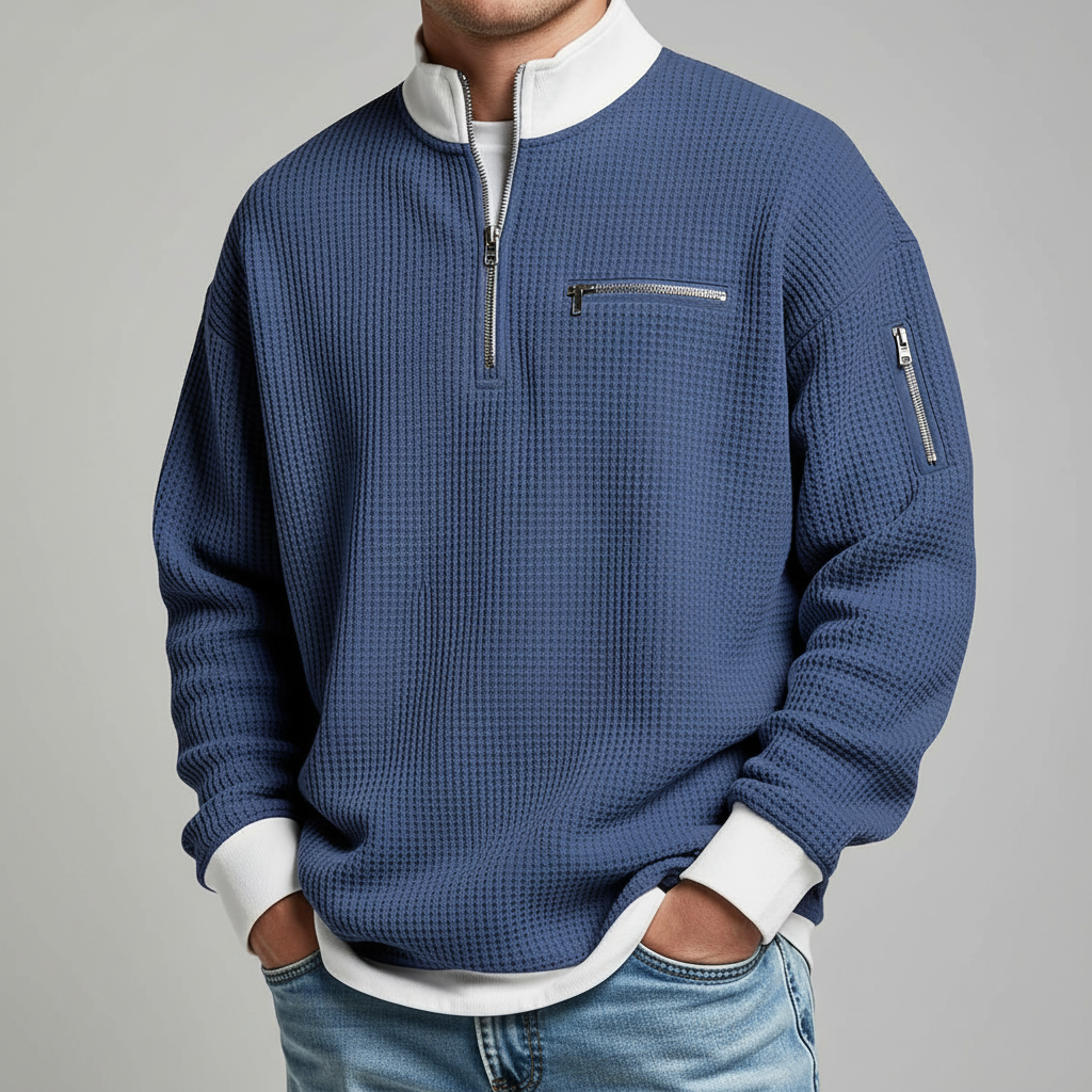 Dylan - Modern Grid Knit Sweater