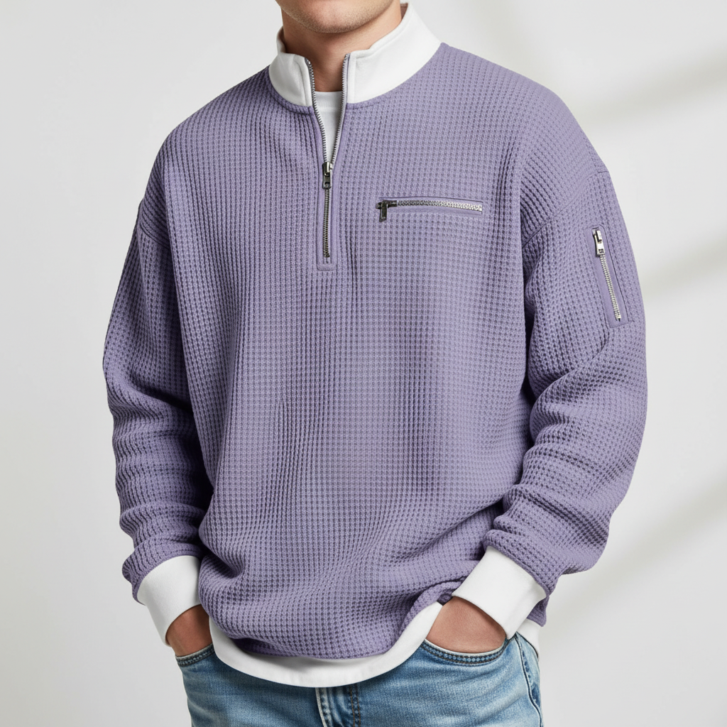 Dylan - Modern Grid Knit Sweater