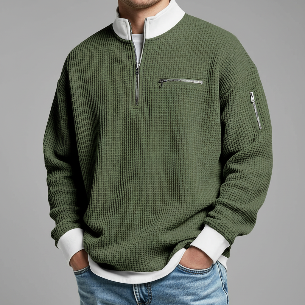 Dylan - Modern Grid Knit Sweater