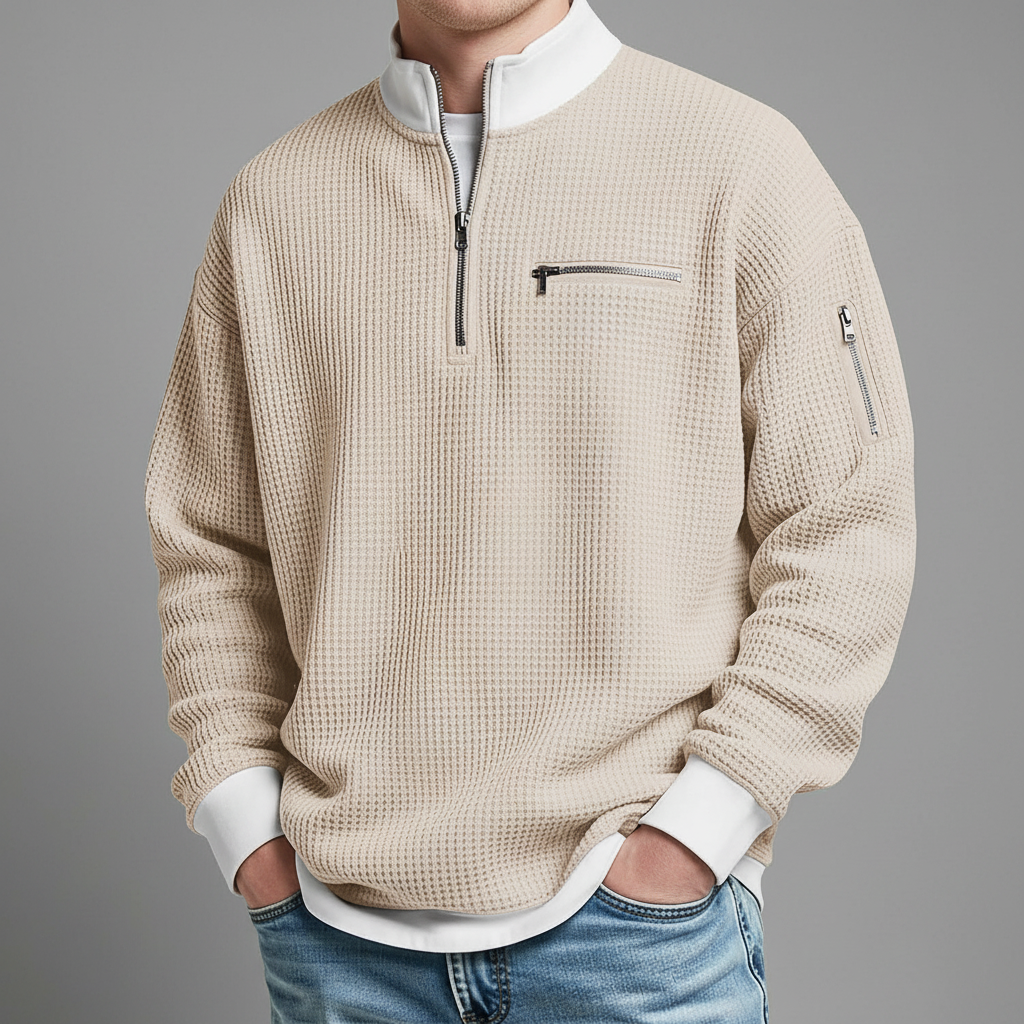 Dylan - Modern Grid Knit Sweater