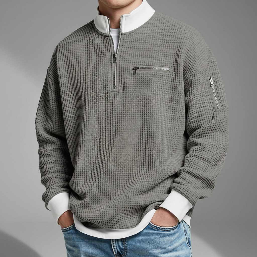 Dylan - Modern Grid Knit Sweater