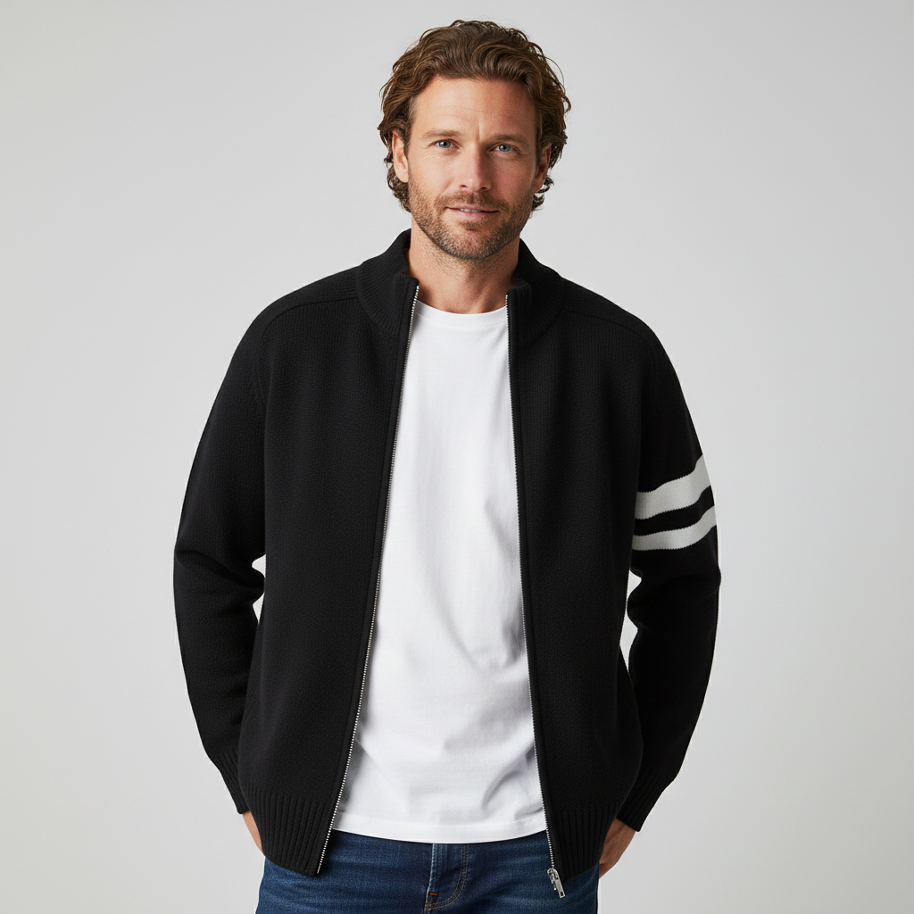 Christopher - Classic Ribbed Zip Sweater