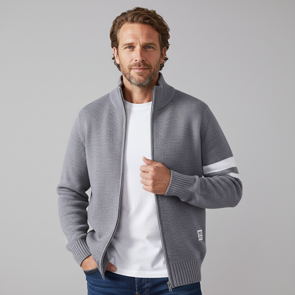 Christopher - Classic Ribbed Zip Sweater