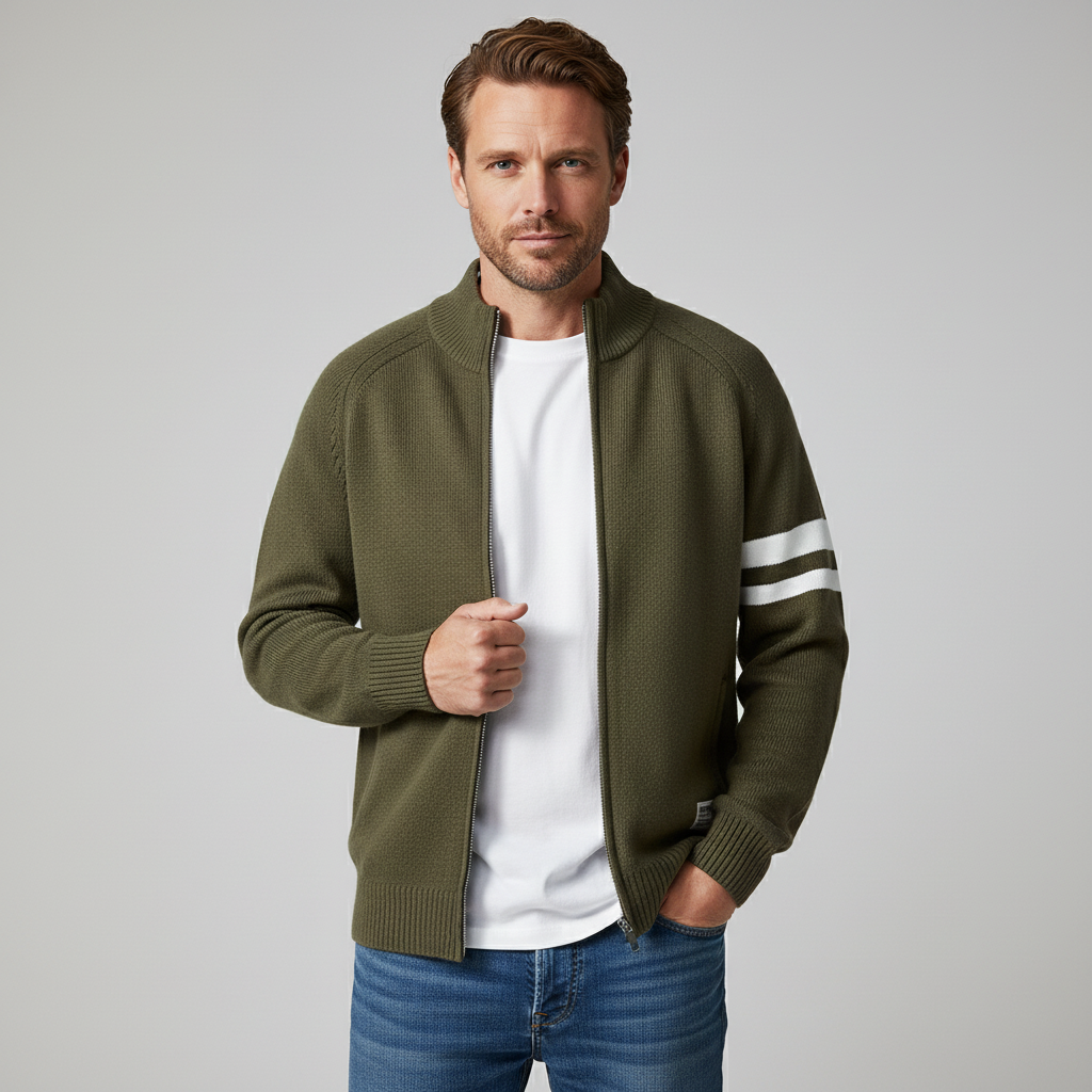 Christopher - Classic Ribbed Zip Sweater