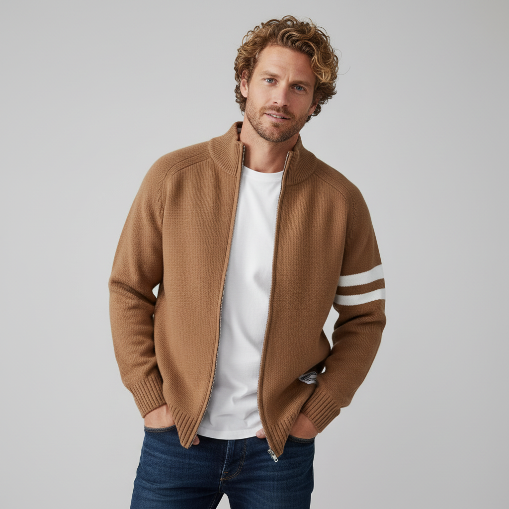 Christopher - Classic Ribbed Zip Sweater