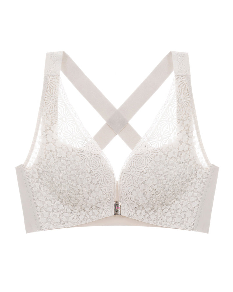 Front Closure Lace Support Bra
