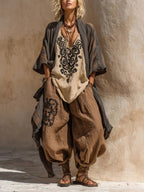 Ornella | Bohemian Artistic Set in Linen and Cotton