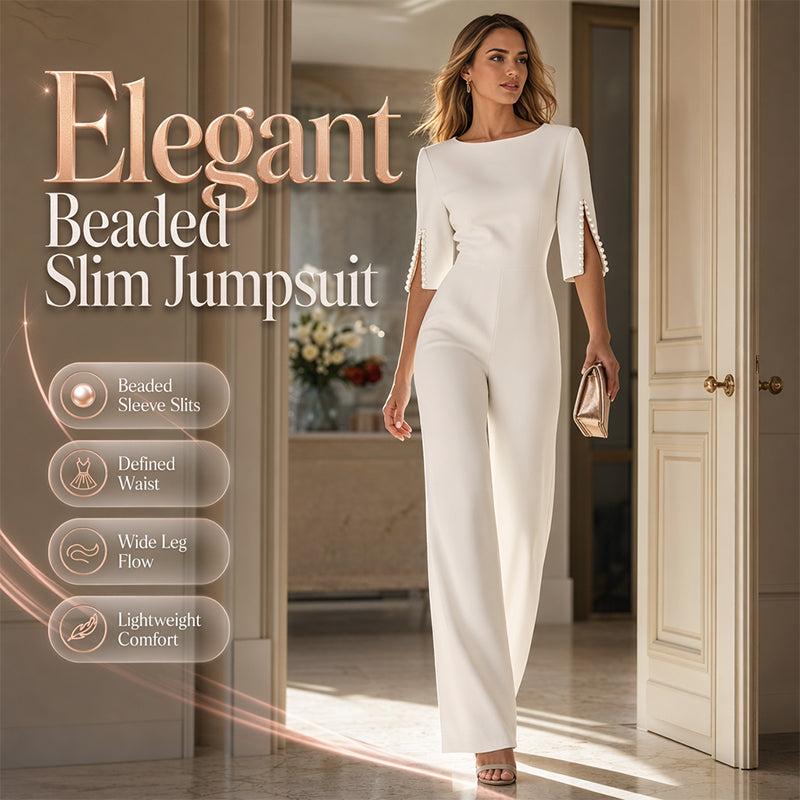 ⌛Limited-Time Offer-Elegant Beaded Slim Jumpsuit