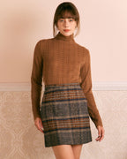 The Brown Natural Waisted Striped Mini Skirt