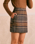 The Brown Natural Waisted Striped Mini Skirt