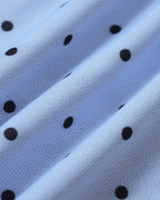 Blue Polka Dot Splicing A-Line Skirt