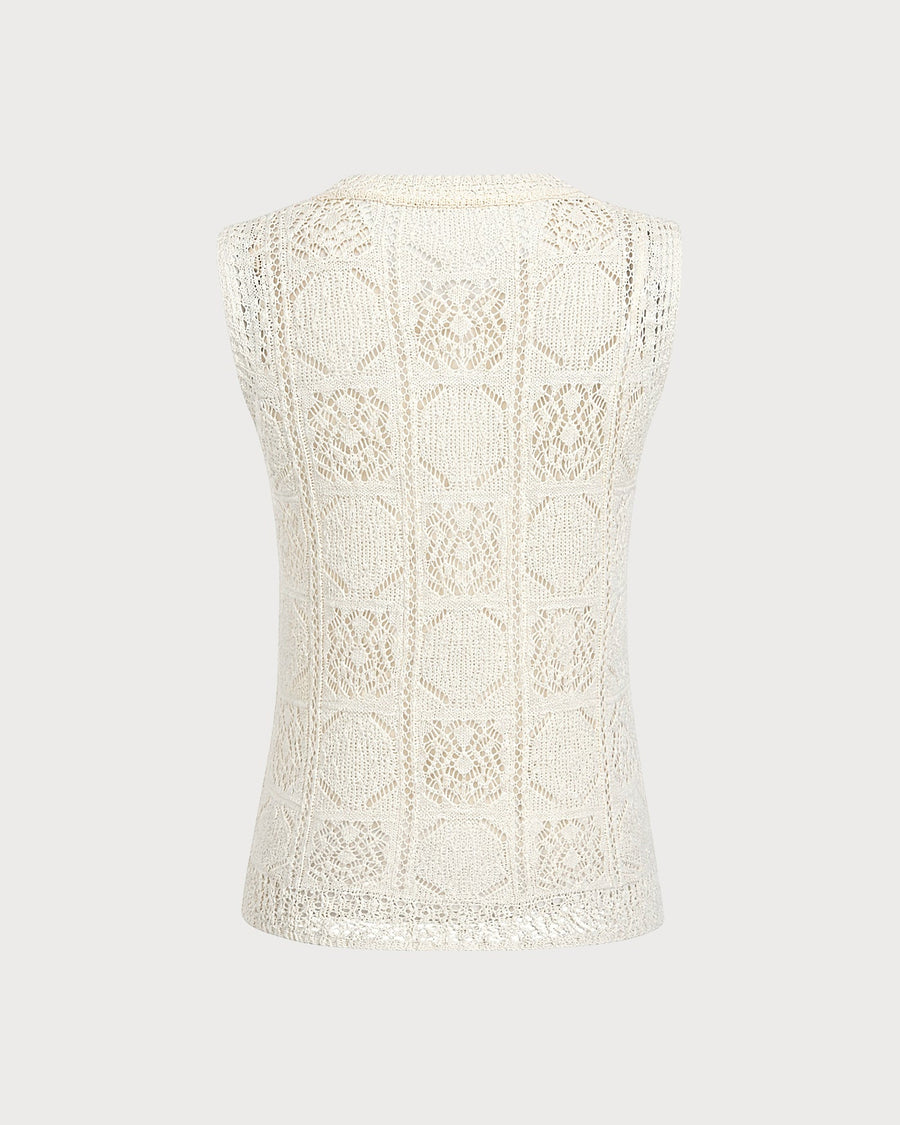 Apricot Round Neck Textured Knit Sweater