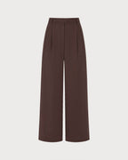 Coffee Button Pockets Casual Pants