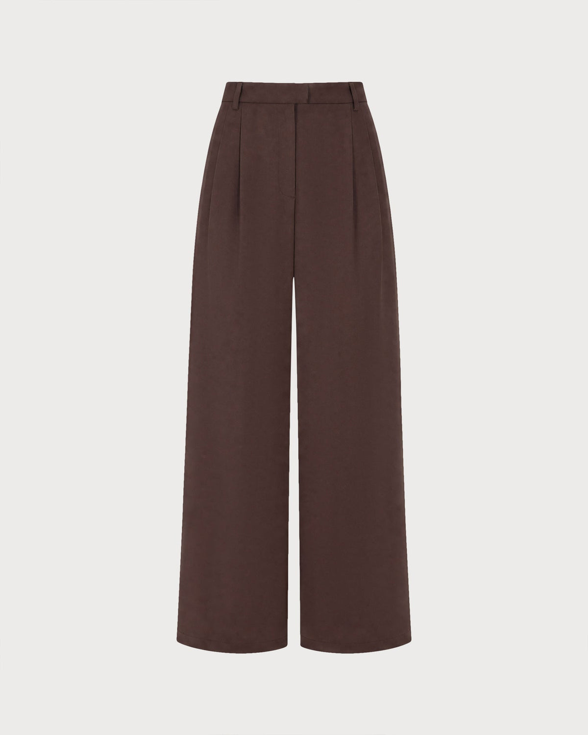 Coffee Button Pockets Casual Pants