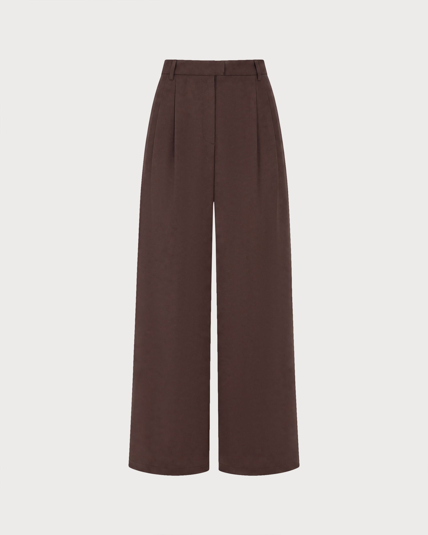 Coffee Button Pockets Casual Pants