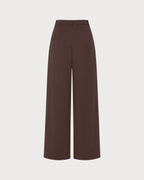 Coffee Button Pockets Casual Pants