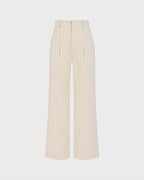 Apricot Elastic Waist Pockets Straight Pants