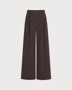 Coffee Pockets Button Straight Pants