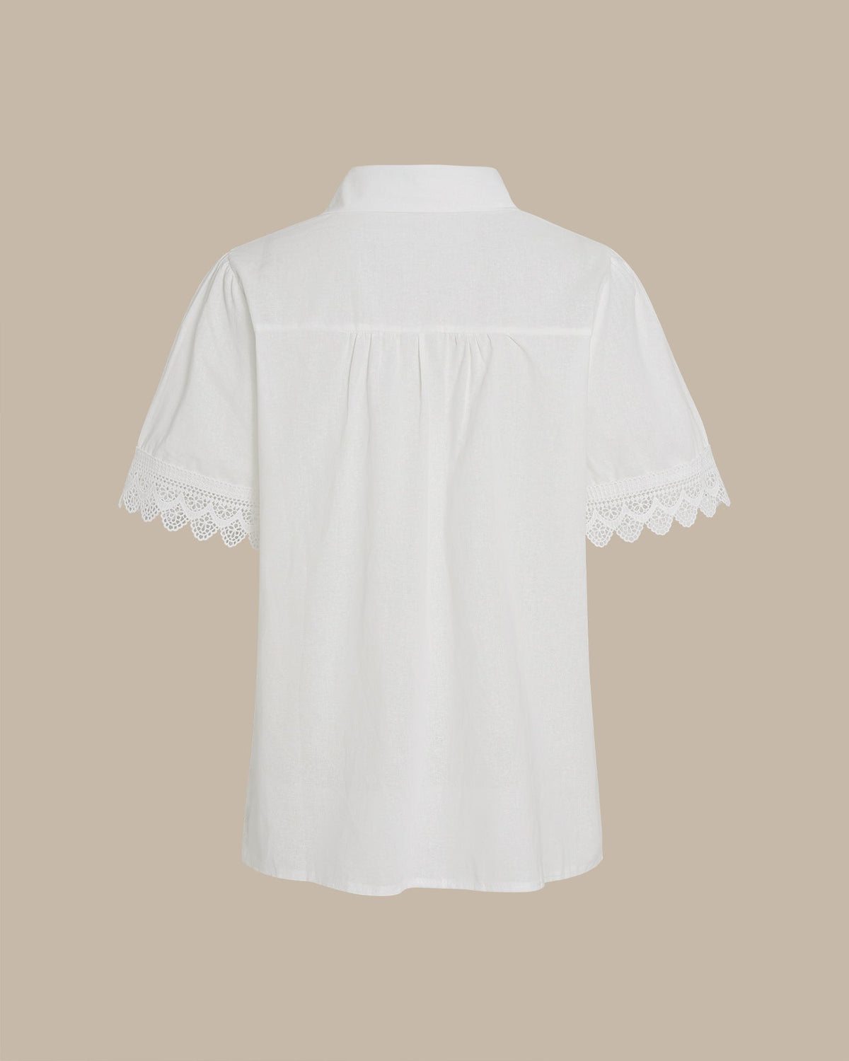 White Collar Splicing Button Shirt