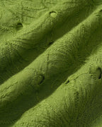 Green Cut Out Embroidery Pockets Shorts