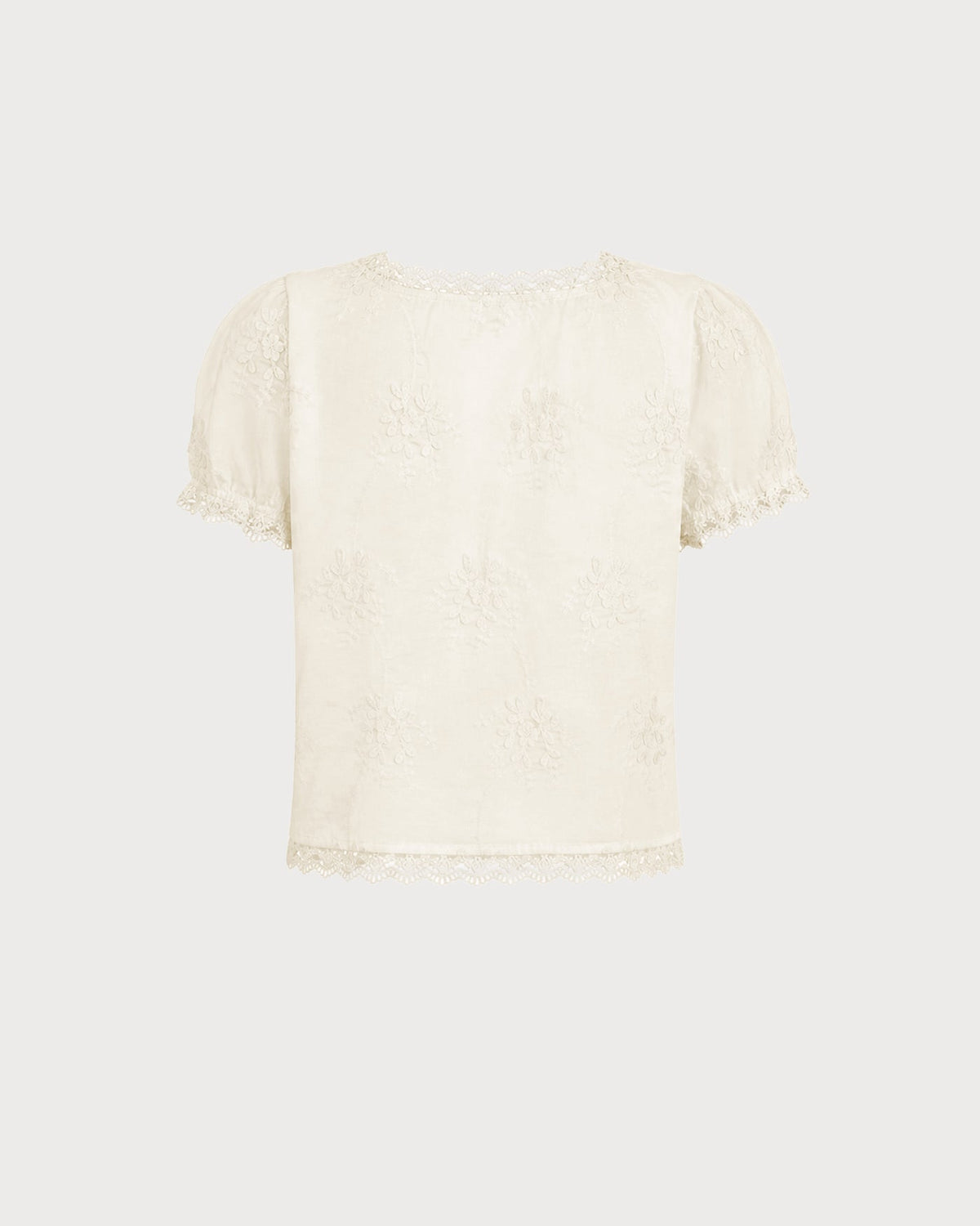 Apricot Square Neck Lace Floral Tee