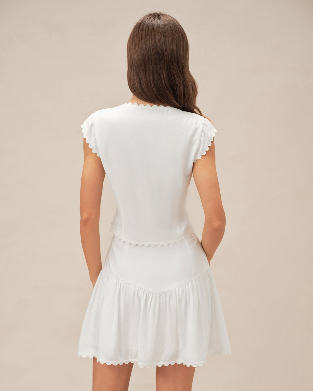 White Cap Sleeve Button Blouse