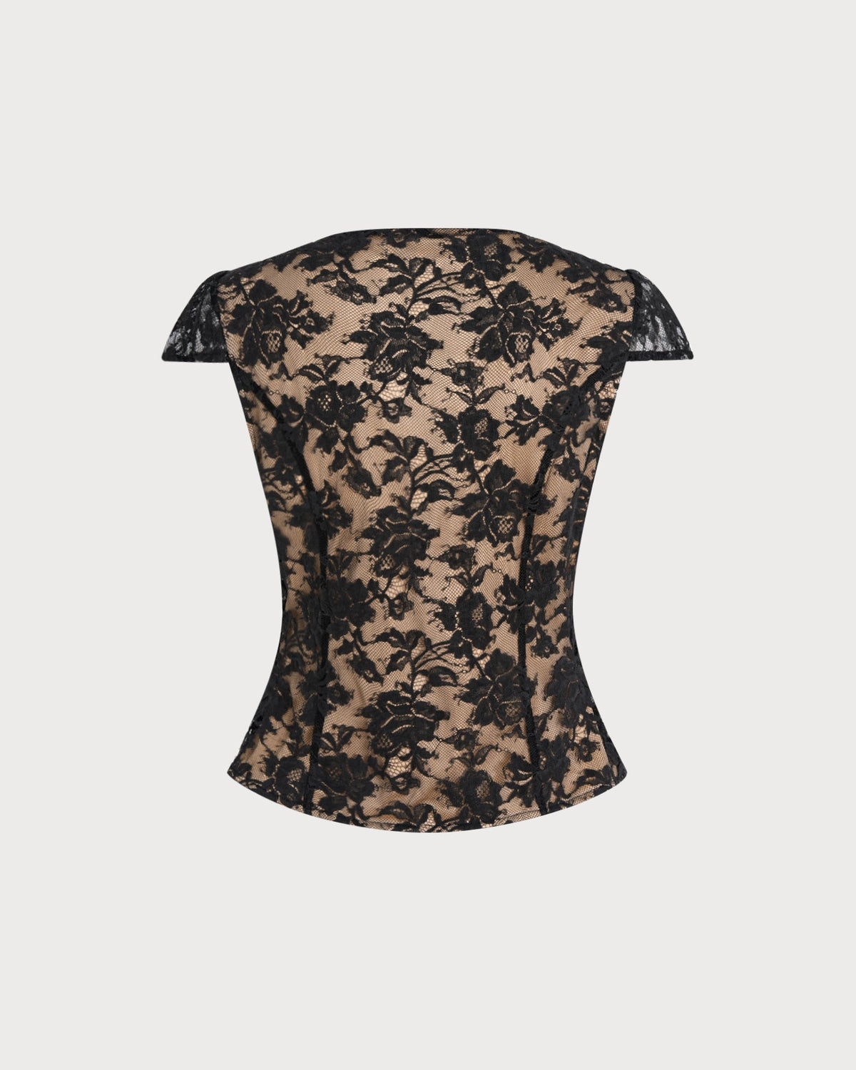 Black V Neck Lace Button Blouse