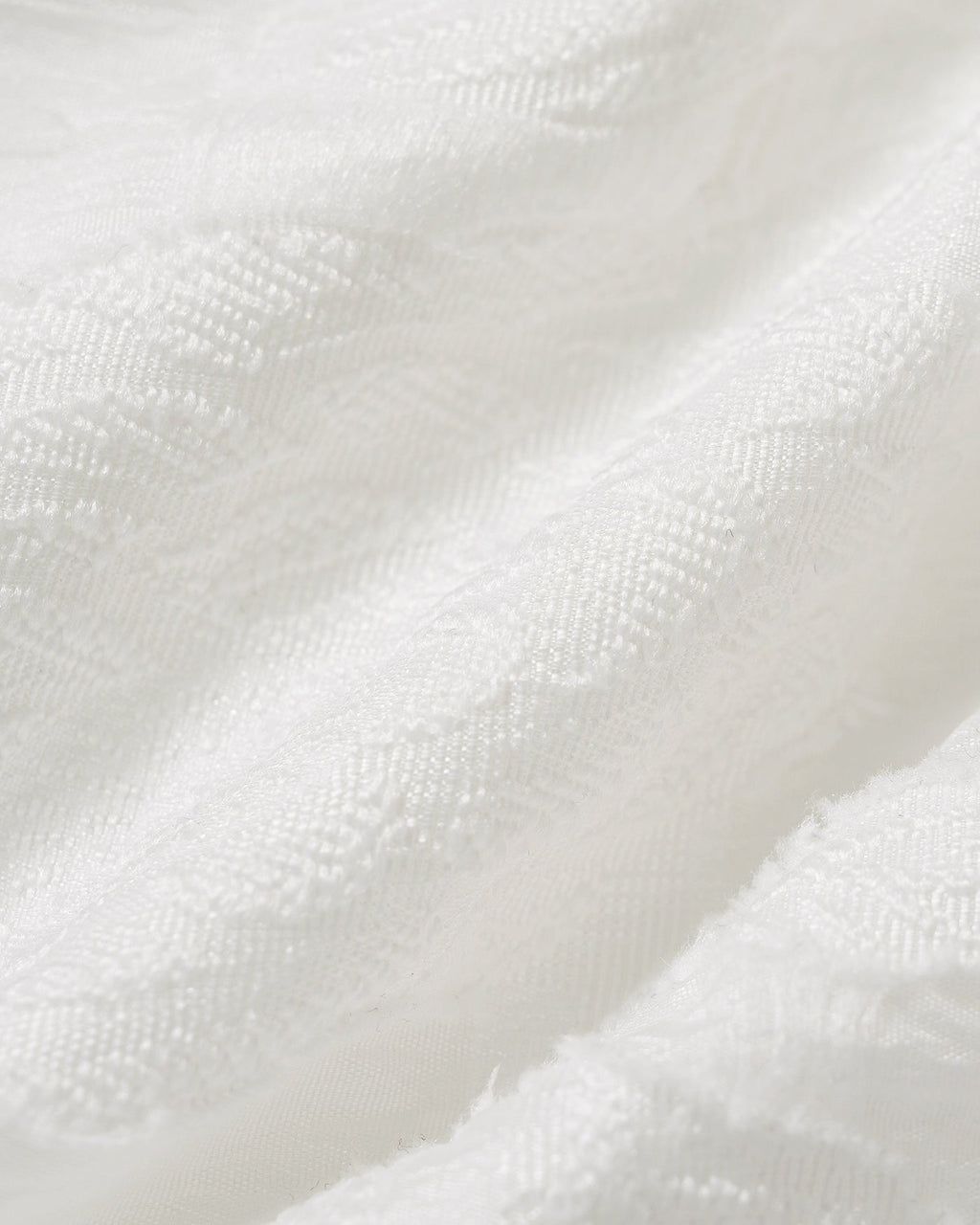 White Square Neck Jacquard Blouse