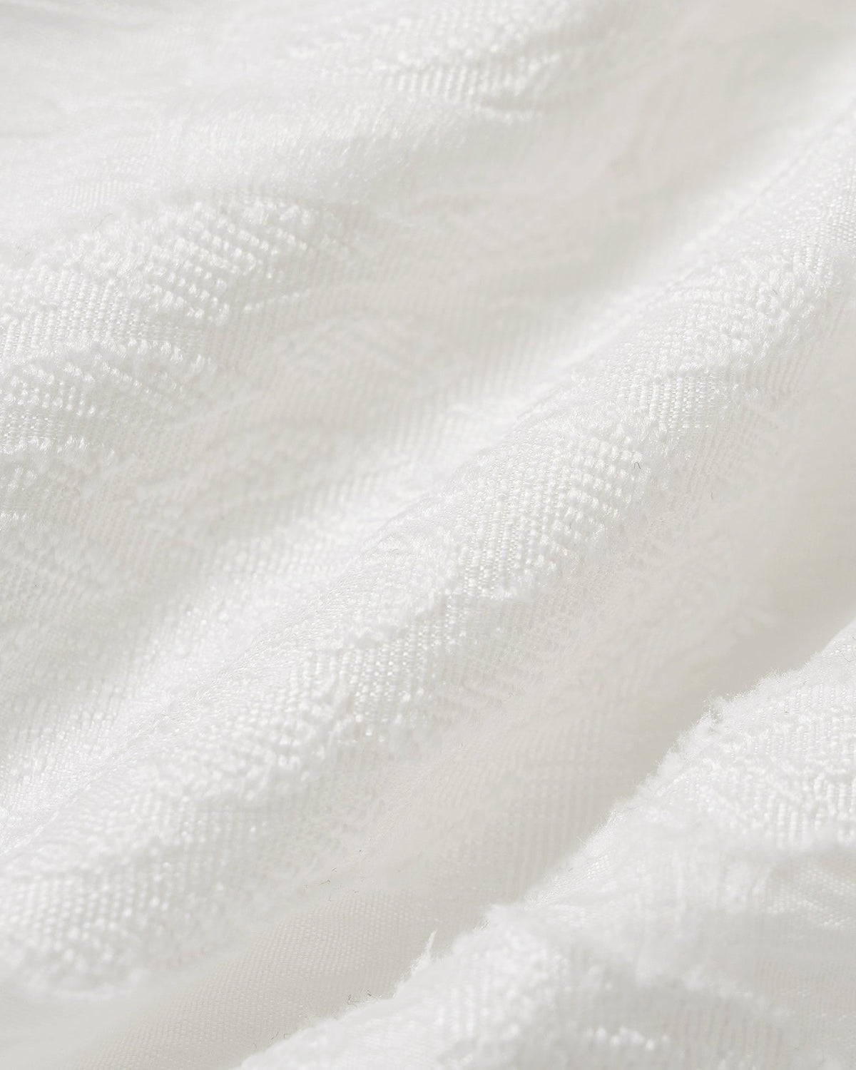 White Square Neck Jacquard Blouse