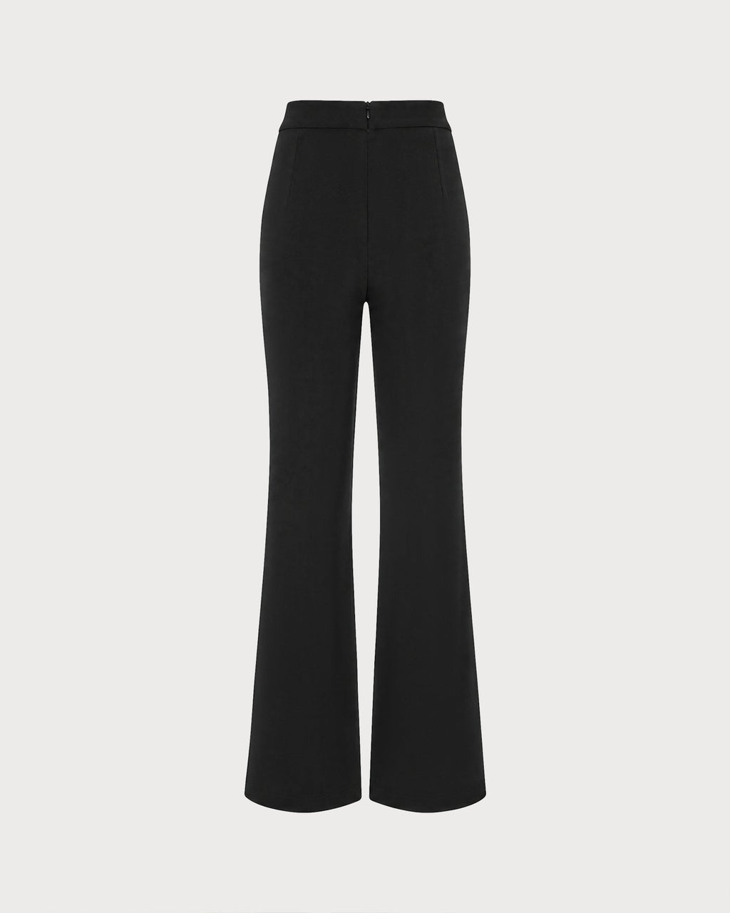Black Button Pockets Straight Pants