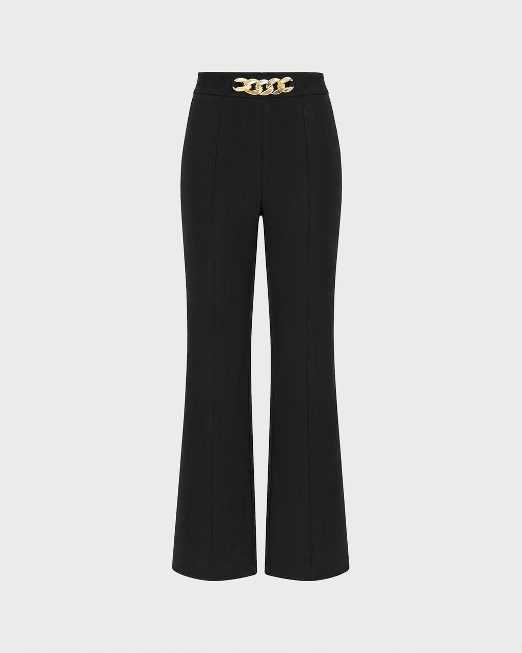 Black Button Pockets Straight Pants