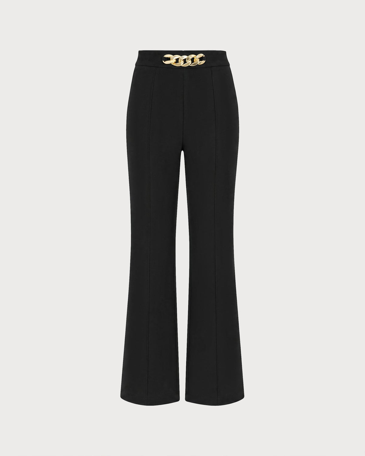 Black Button Pockets Straight Pants