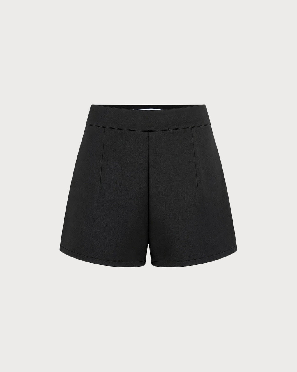 Black Natural Waisted Satin Shorts