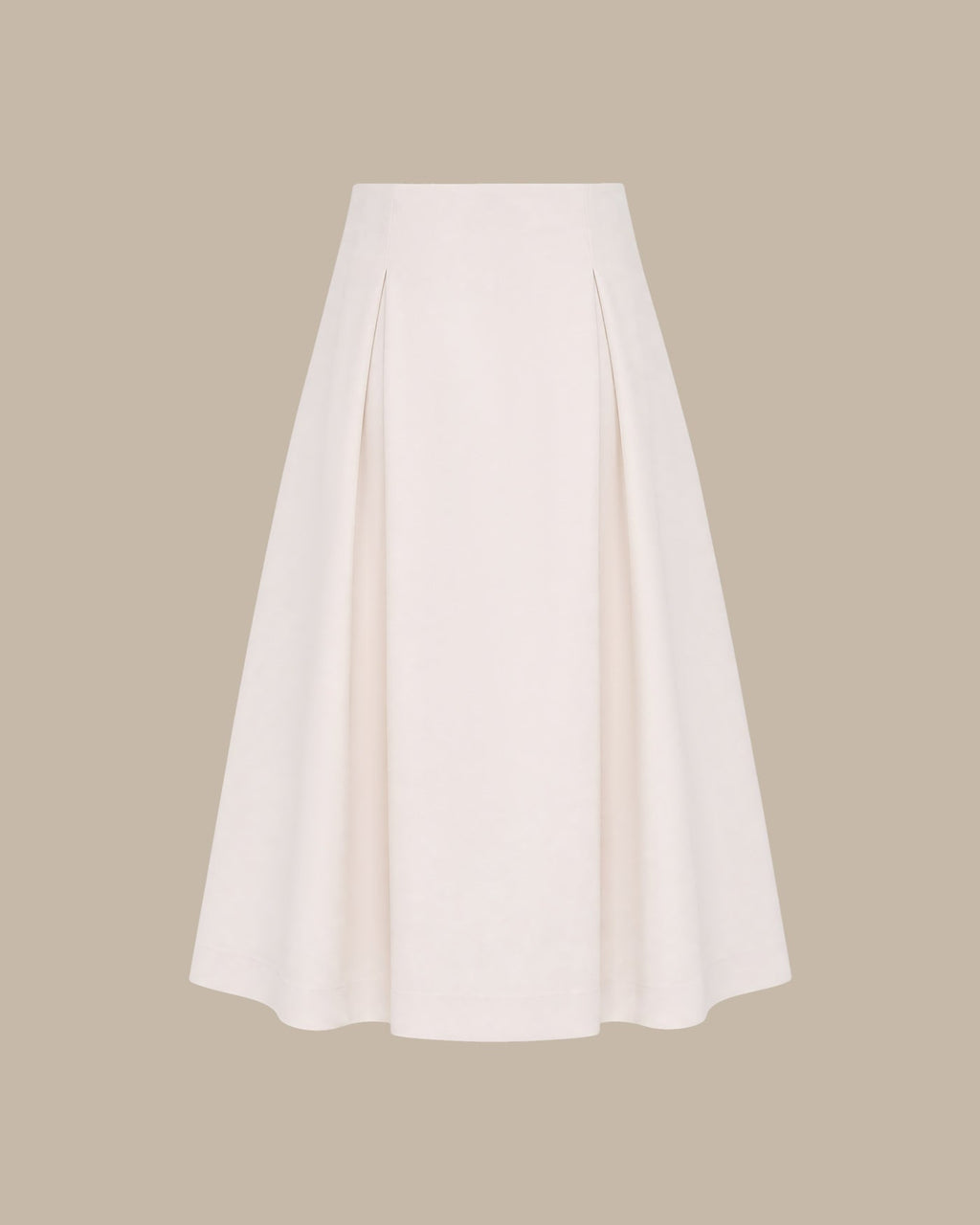 Off White Zipper A-Line Midi Skirt