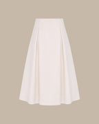 Off White Zipper A-Line Midi Skirt