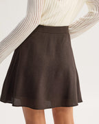 Brown Pocket High Waisted Skirt